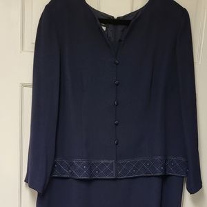 Women's Navy Ankle-length Dress